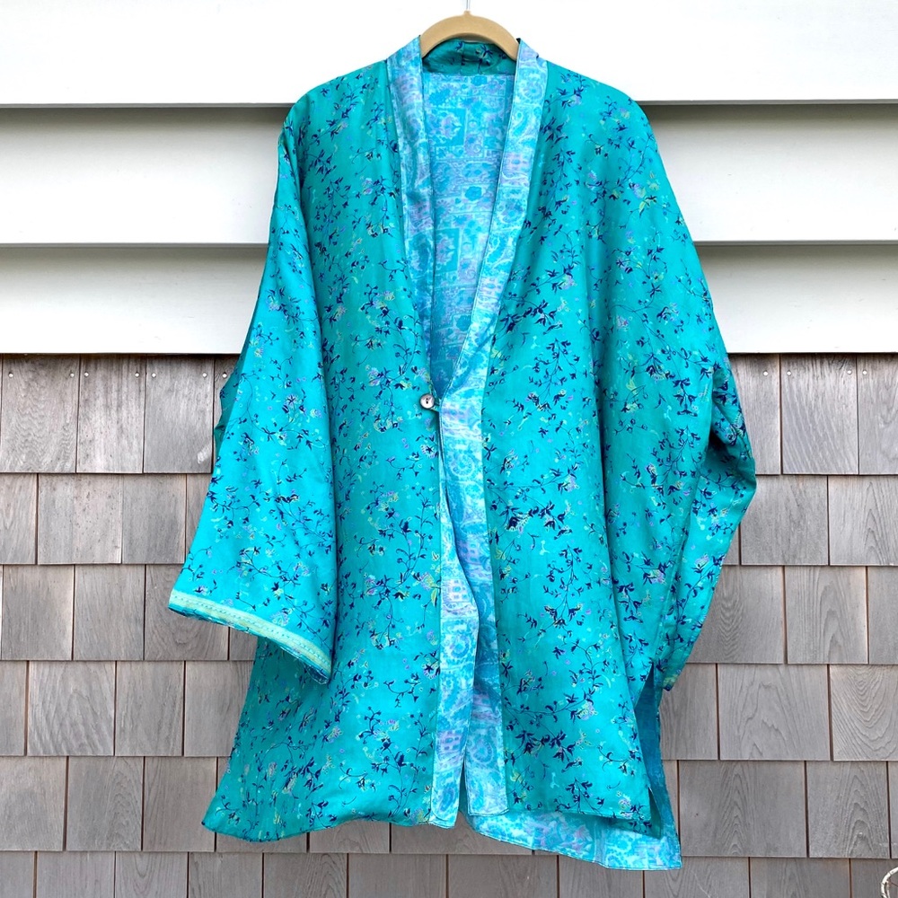 Silk Kimono Style Wrap, Reversible, One Size